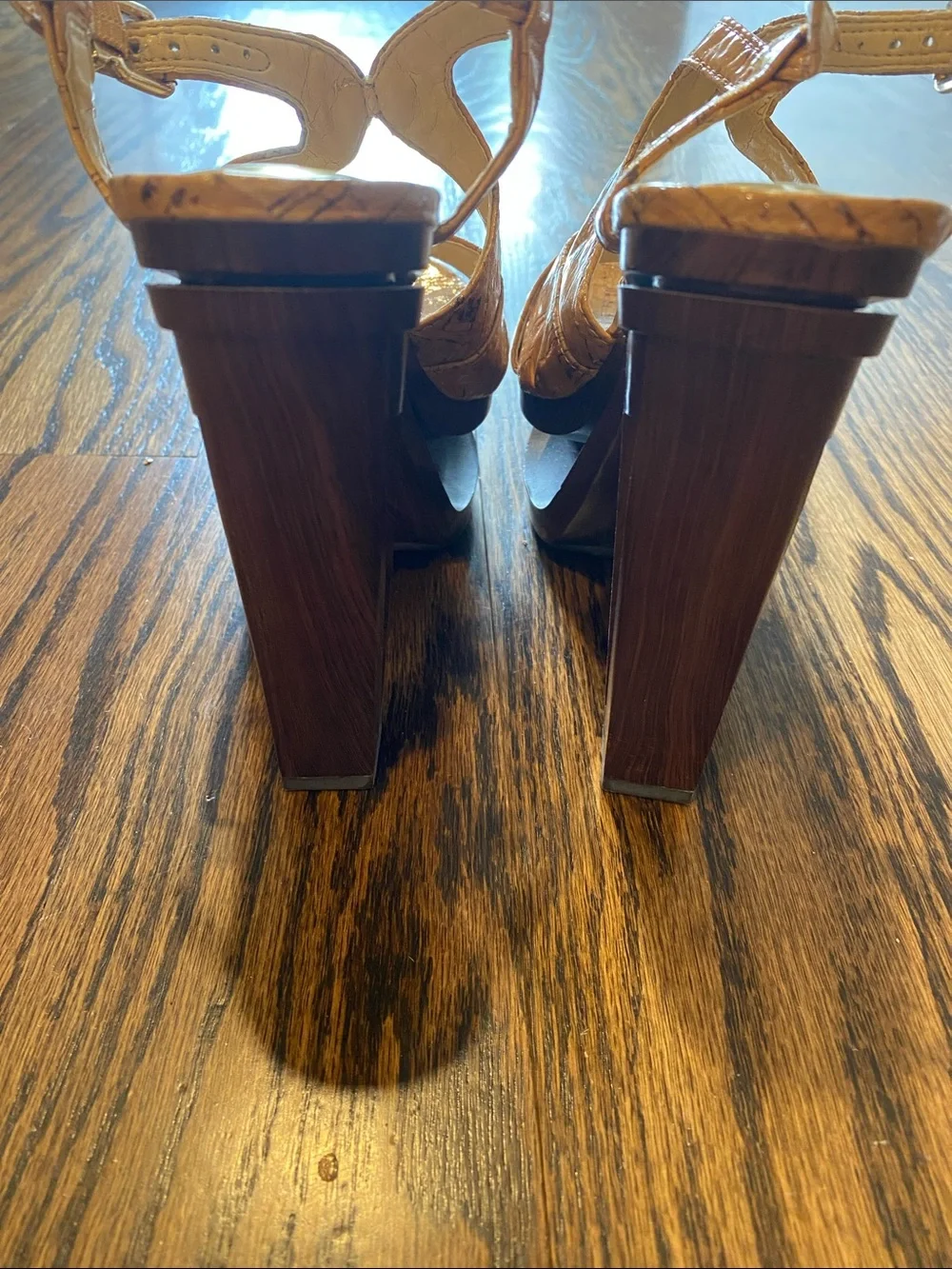 Gianni Bini Tan Cork-Style Platform Sandals